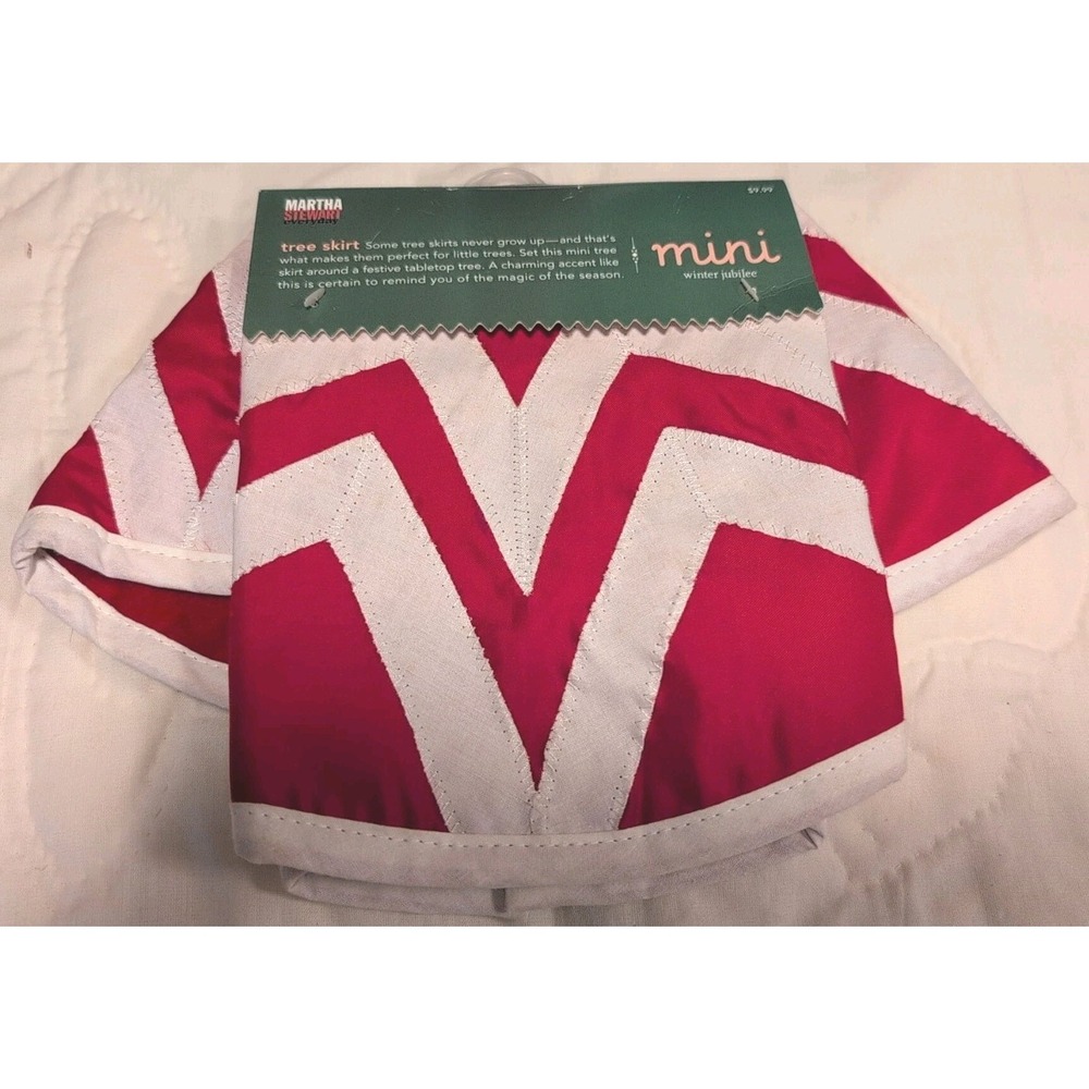 Vintage Mini Martha Stewart Winter Jubilee Tabletop Tree Skirt 2004 Red Wht NWT‎